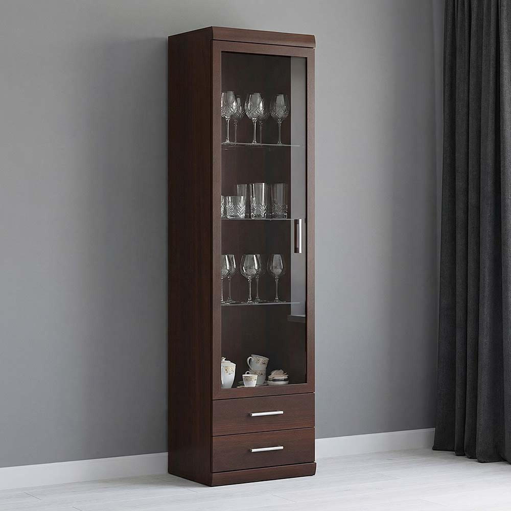 Imperial Display Cabinet - 1 Door - Narrow - Glazed - Mahogany