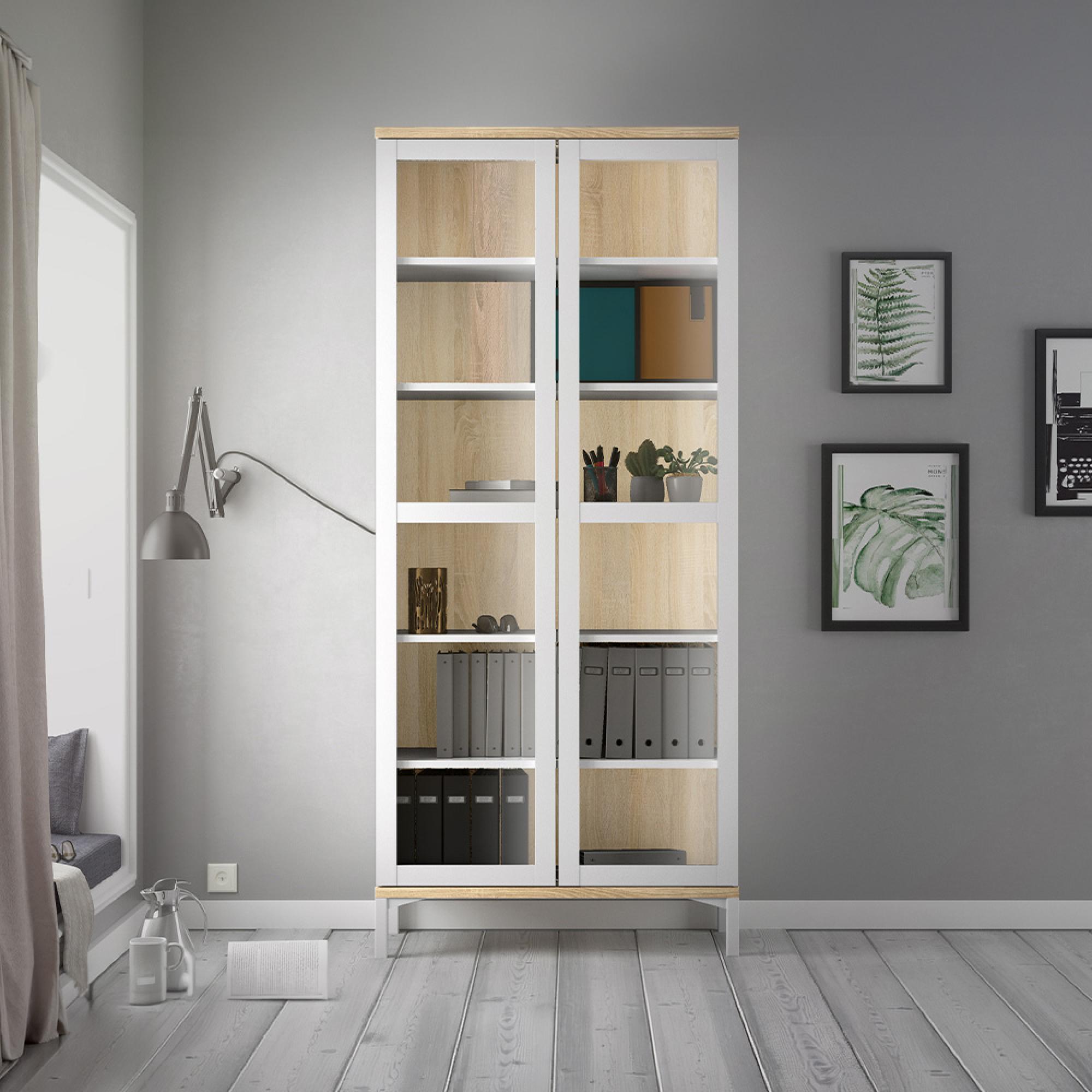 Roomers Display Cabinet - 2 Door - Glazed - White