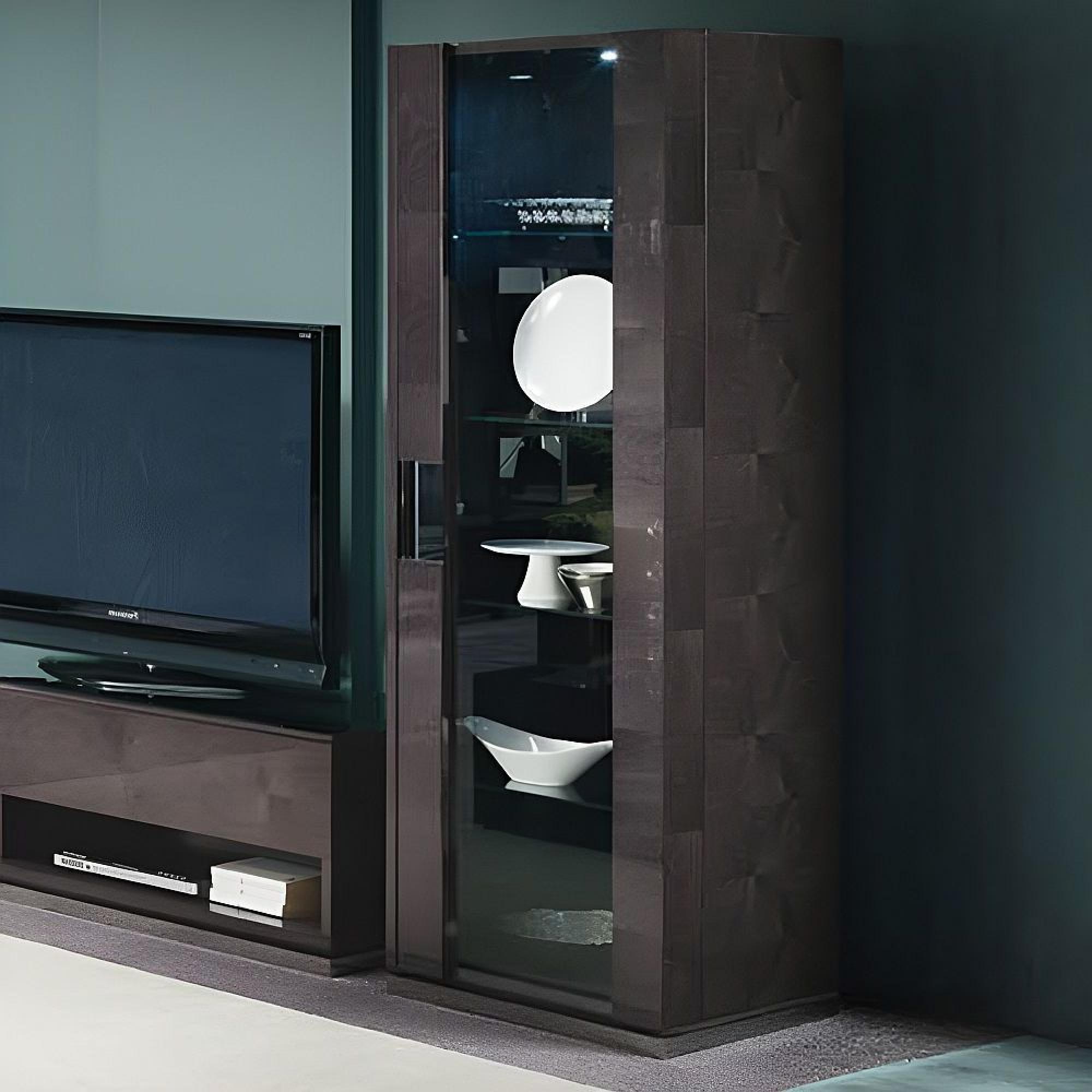 Heritage Display Cabinet - 1 Glass Door - Right - Dark Velvet Birch High Gloss