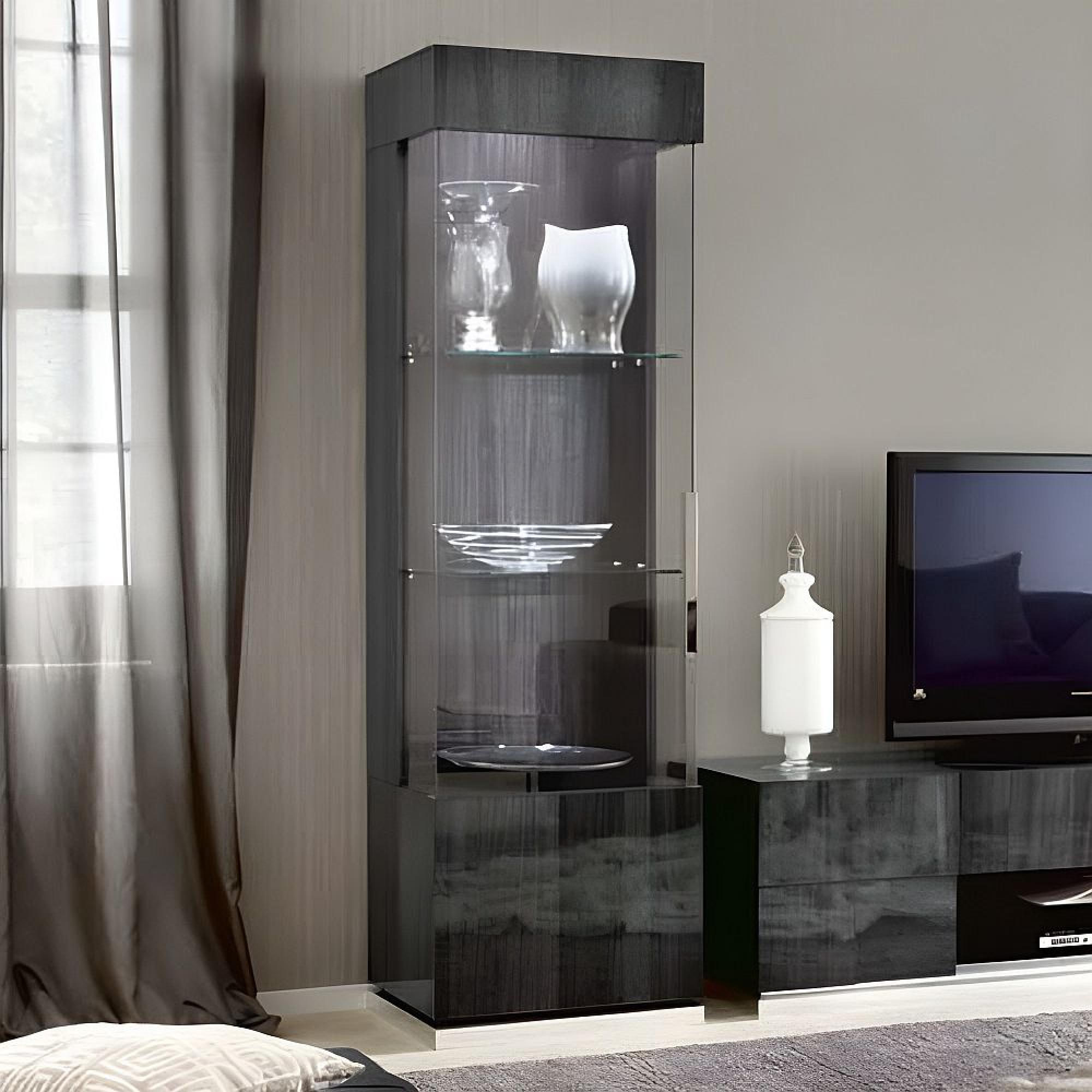 Montecarlo Display Cabinet - 1 Door - Left - Grey Koto High Gloss