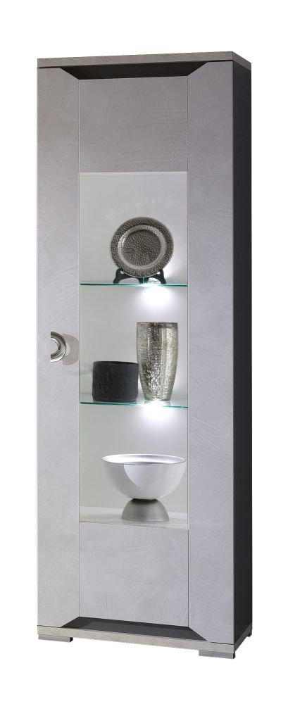 Angelo Display Cabinet - 1 Door - RHF - Grey