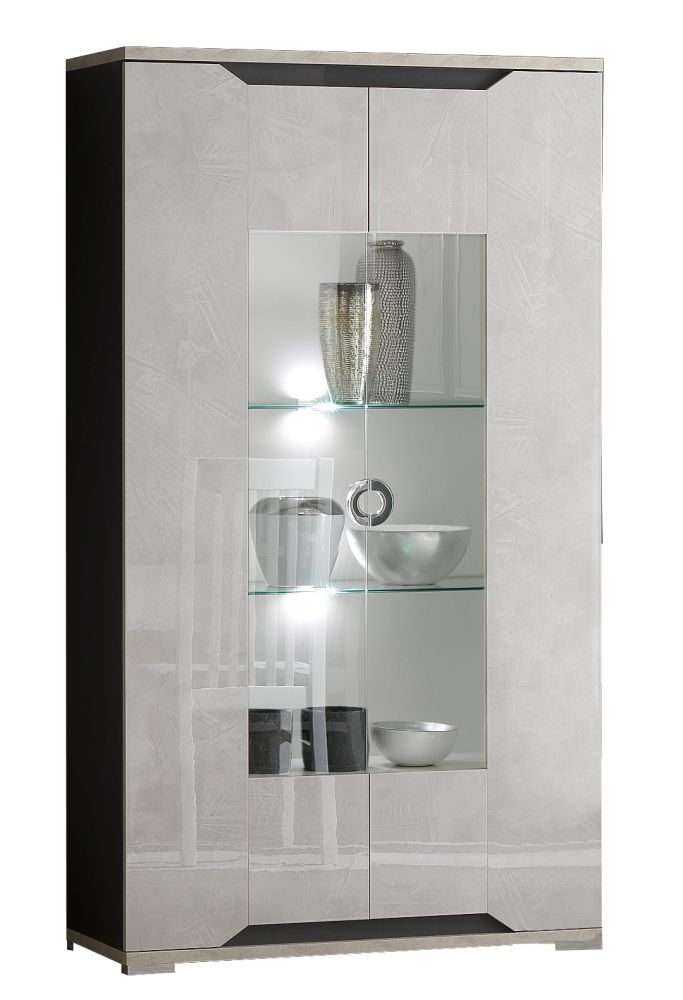 Angelo Display Cabinet - 2 Door - Grey