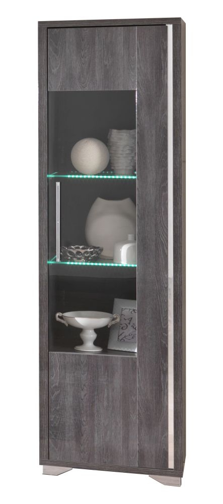 Augusta Display Cabinet - 1 Door - RHF - Grey Oak Effect