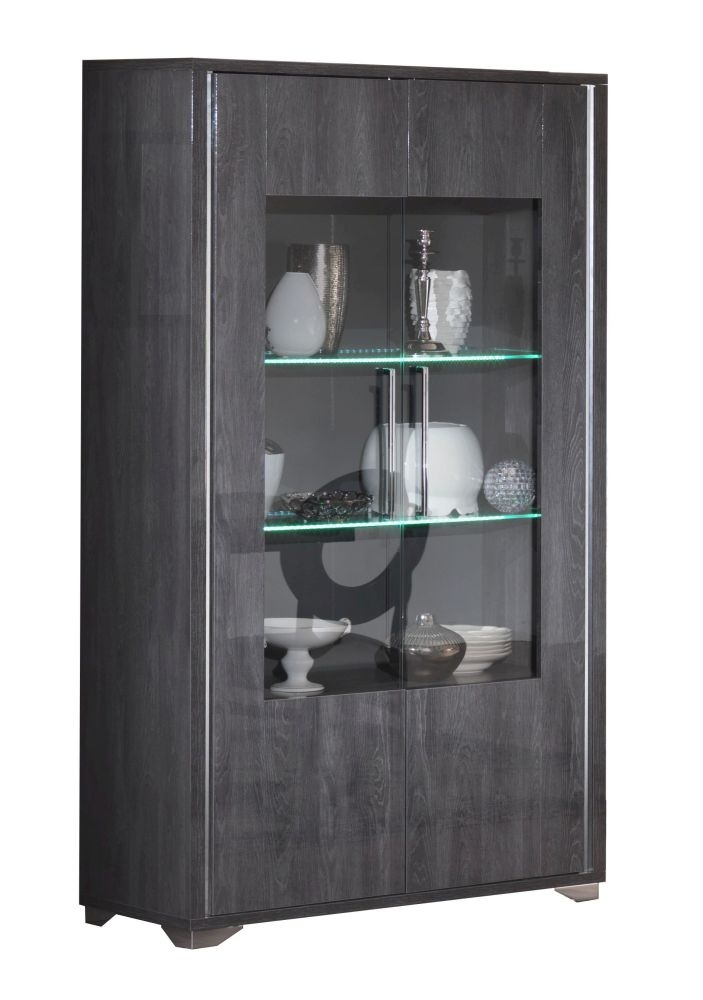 Augusta Display Cabinet - 2 Door - Grey Oak Effect