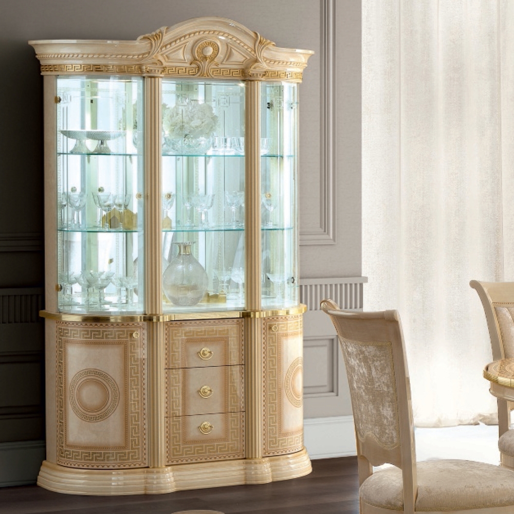 Aida Display Cabinet - 3 Door - Ivory