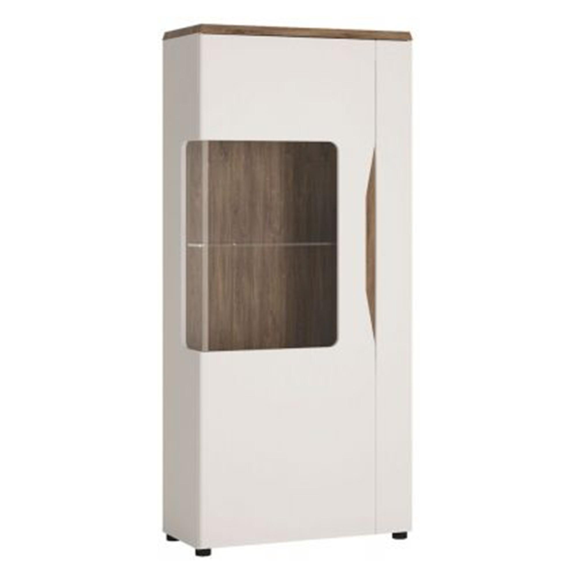 Clearance - Toledo White Gloss Low Display Cabinet - A31