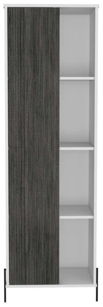 Dallas Tall Display Cabinet - White and Grey