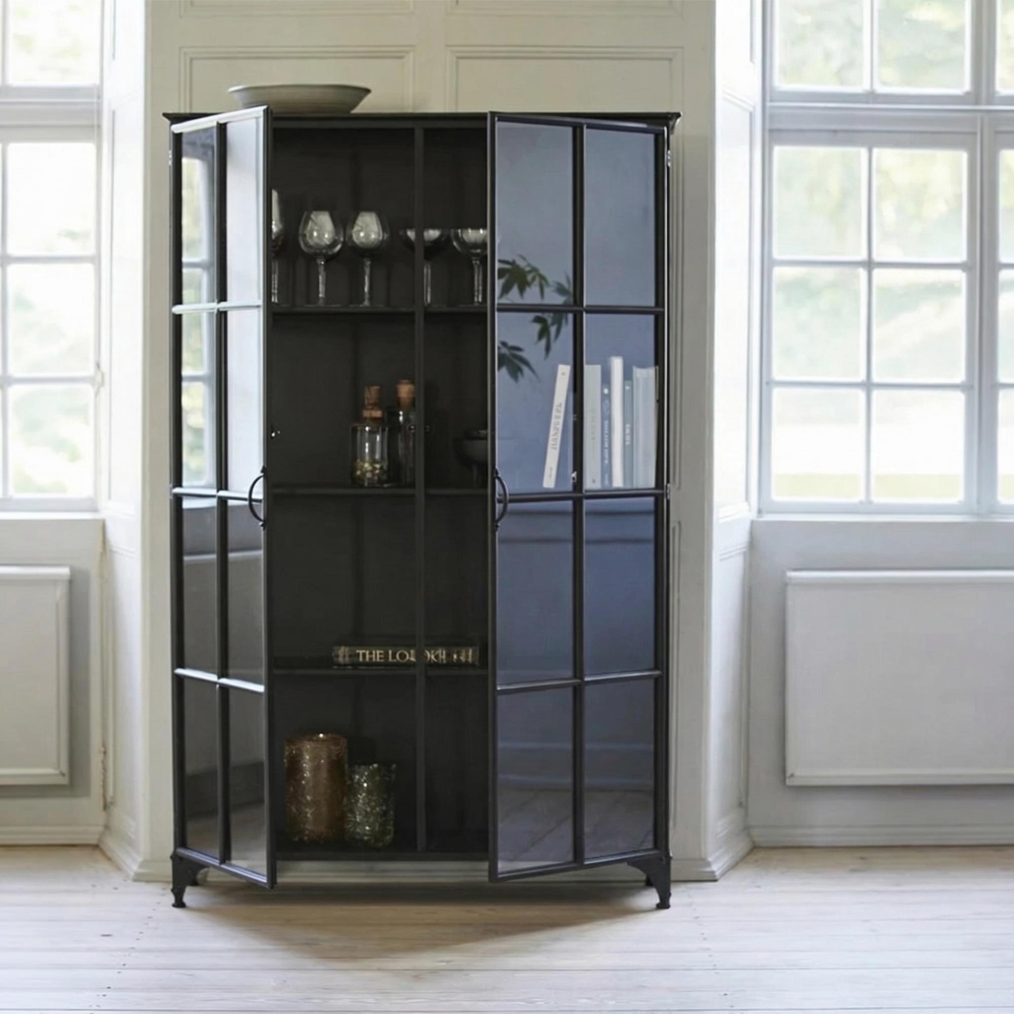 Downtown Display Cabinet - 2 Door - Wide - Black