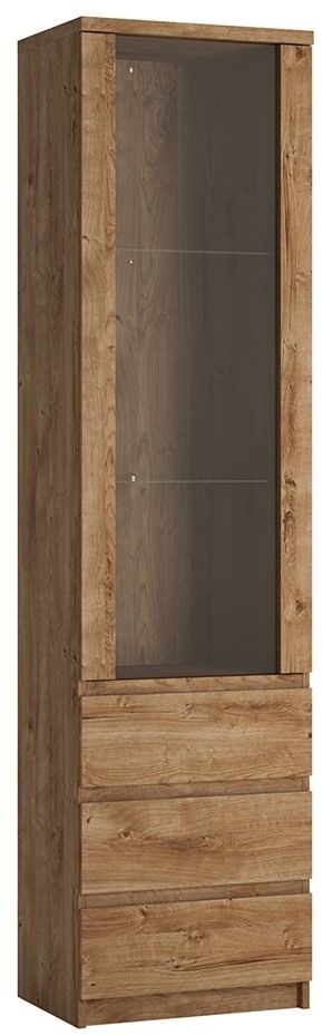 Fribo Display Cabinet - 1 Door - Narrow - Glazed - Oak