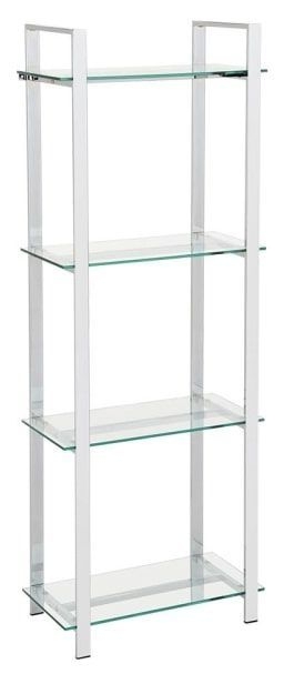 Harry Display Unit - Narrow - Glass and Chrome
