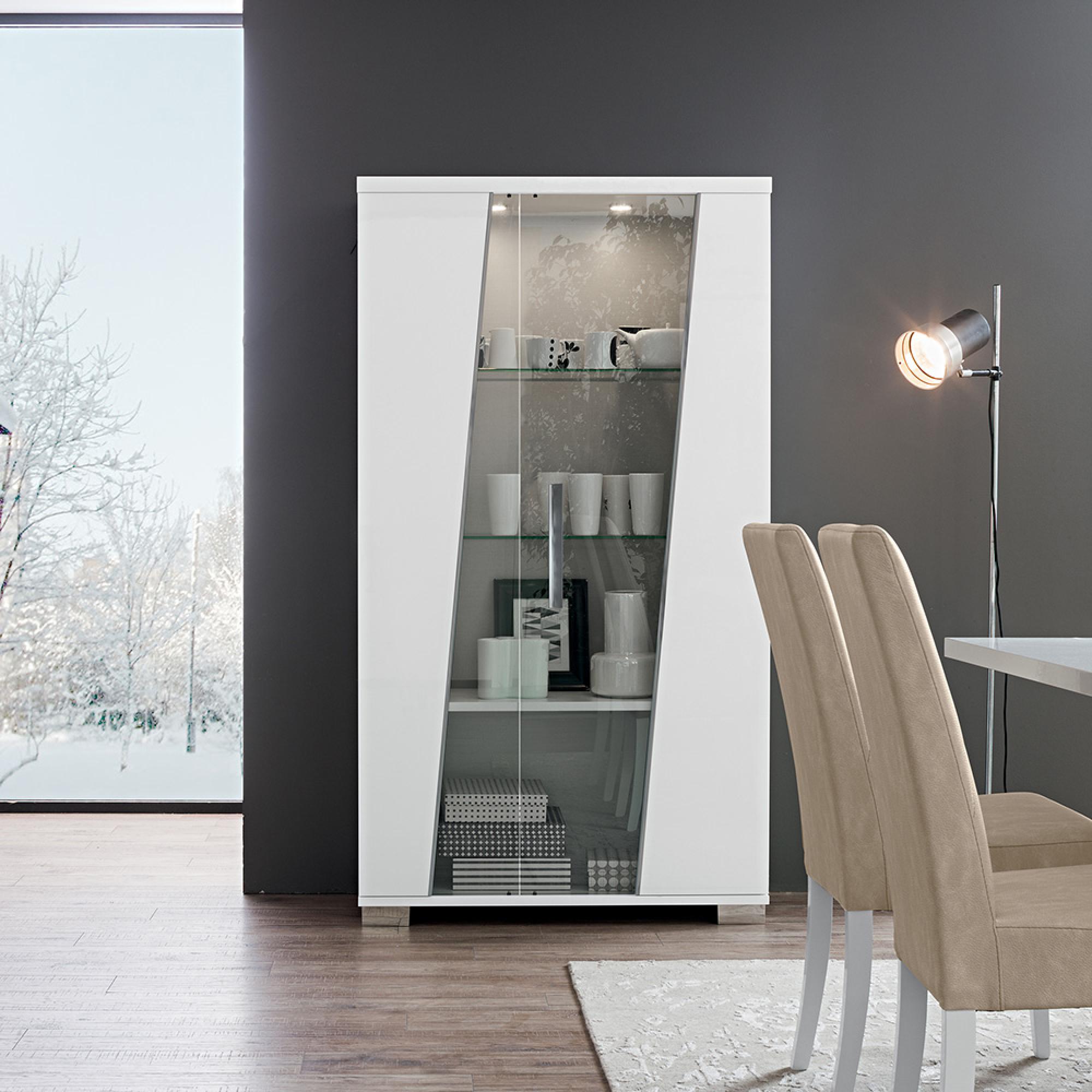 Lisa Display Cabinet - 2 Door - White