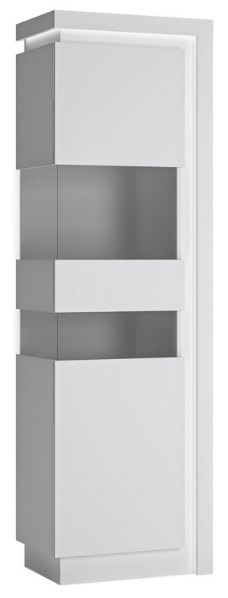 Lyon Display Cabinet - Narrow - LHD - White Gloss