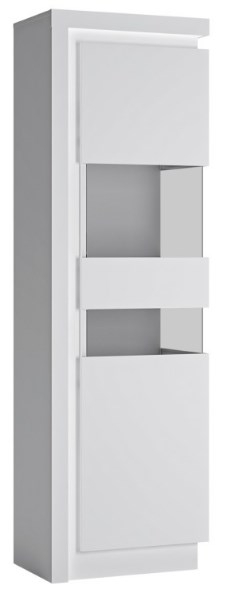 Lyon Display Cabinet - Narrow - RHD - White Gloss