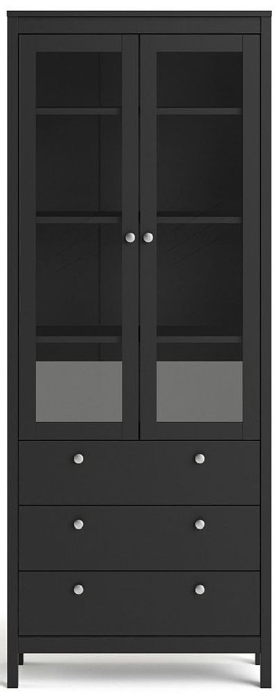Madrid Display Cabinet - 2 Door - Black