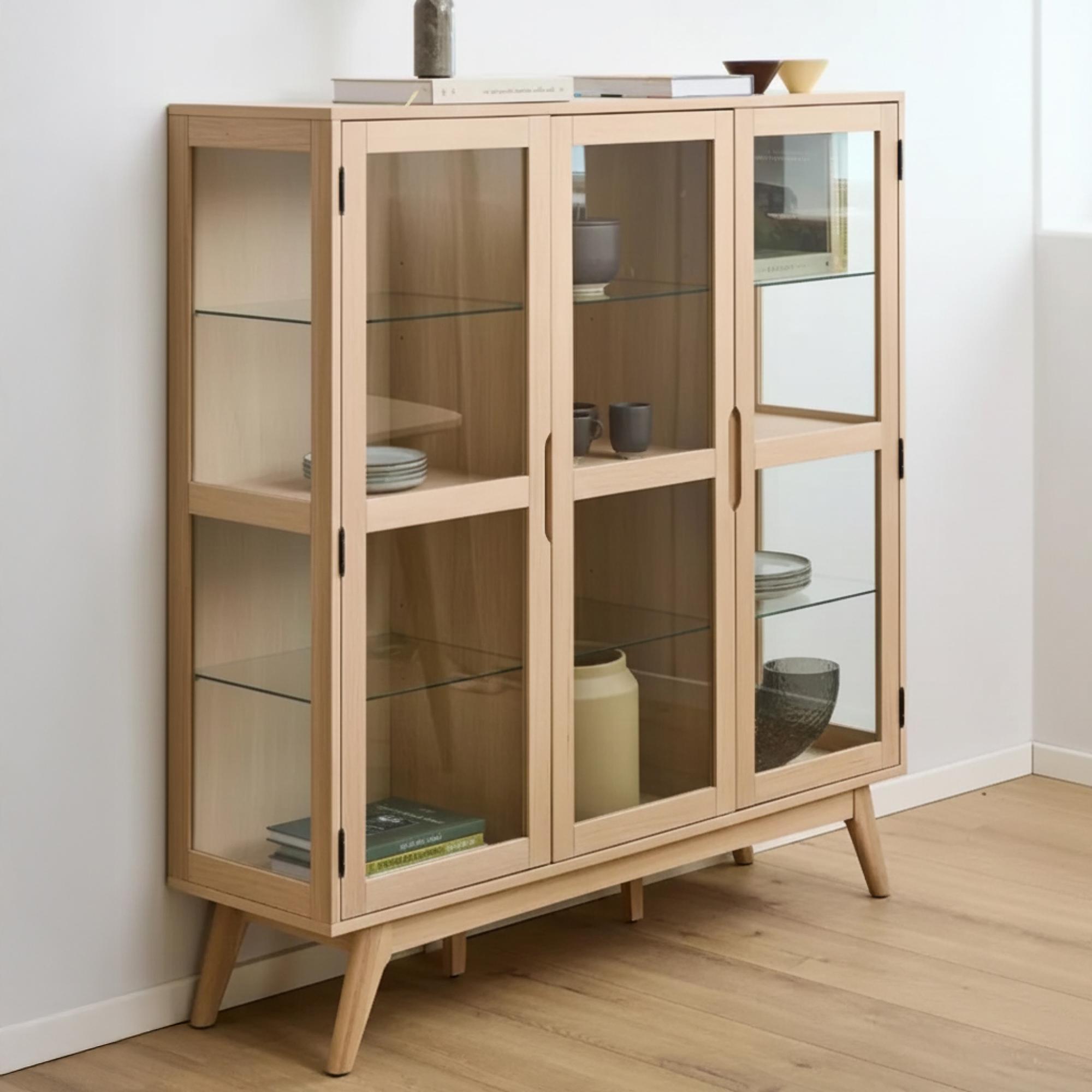 Marte Display Cabinet - 3 Door - White Oak