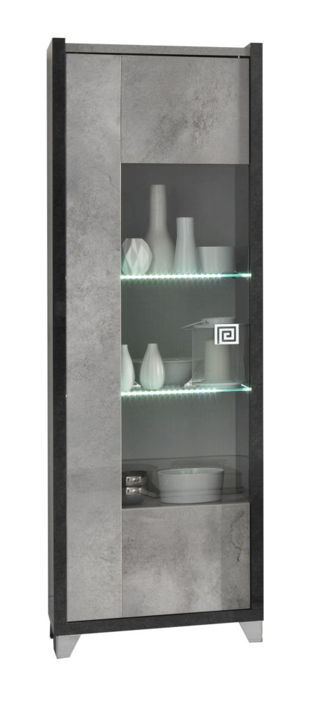Milo Display Cabinet - 1 Door - LHF - Grey