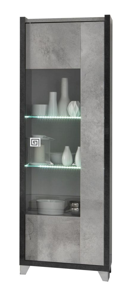 Milo Display Cabinet - 1 Door - RHF - Grey
