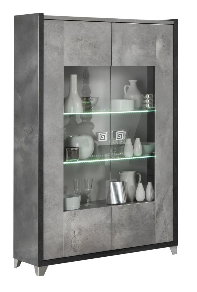 Milo Display Cabinet - 2 Door - Grey