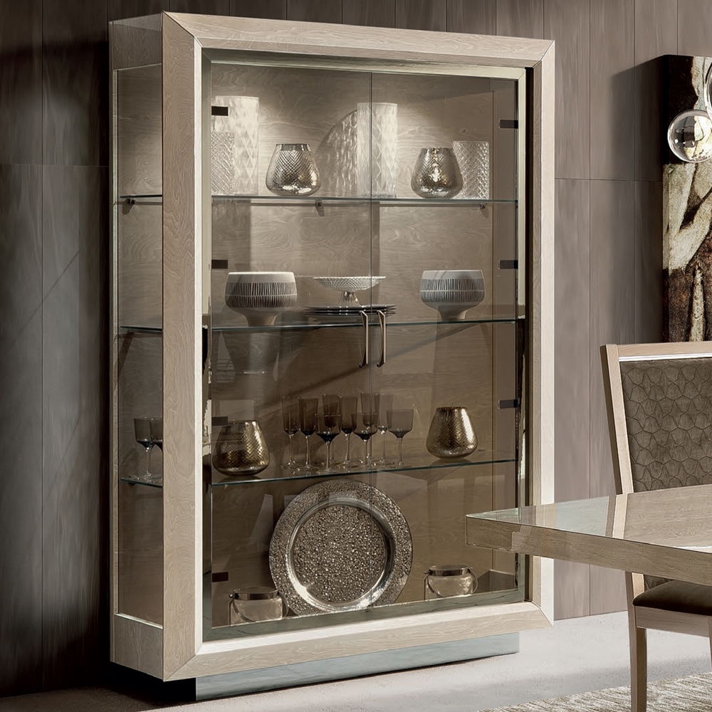 Elite Vitrine - 2 Door - Sand Birch