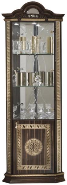 New Venus Corner Display Cabinet - 2 Door - Walnut Italian