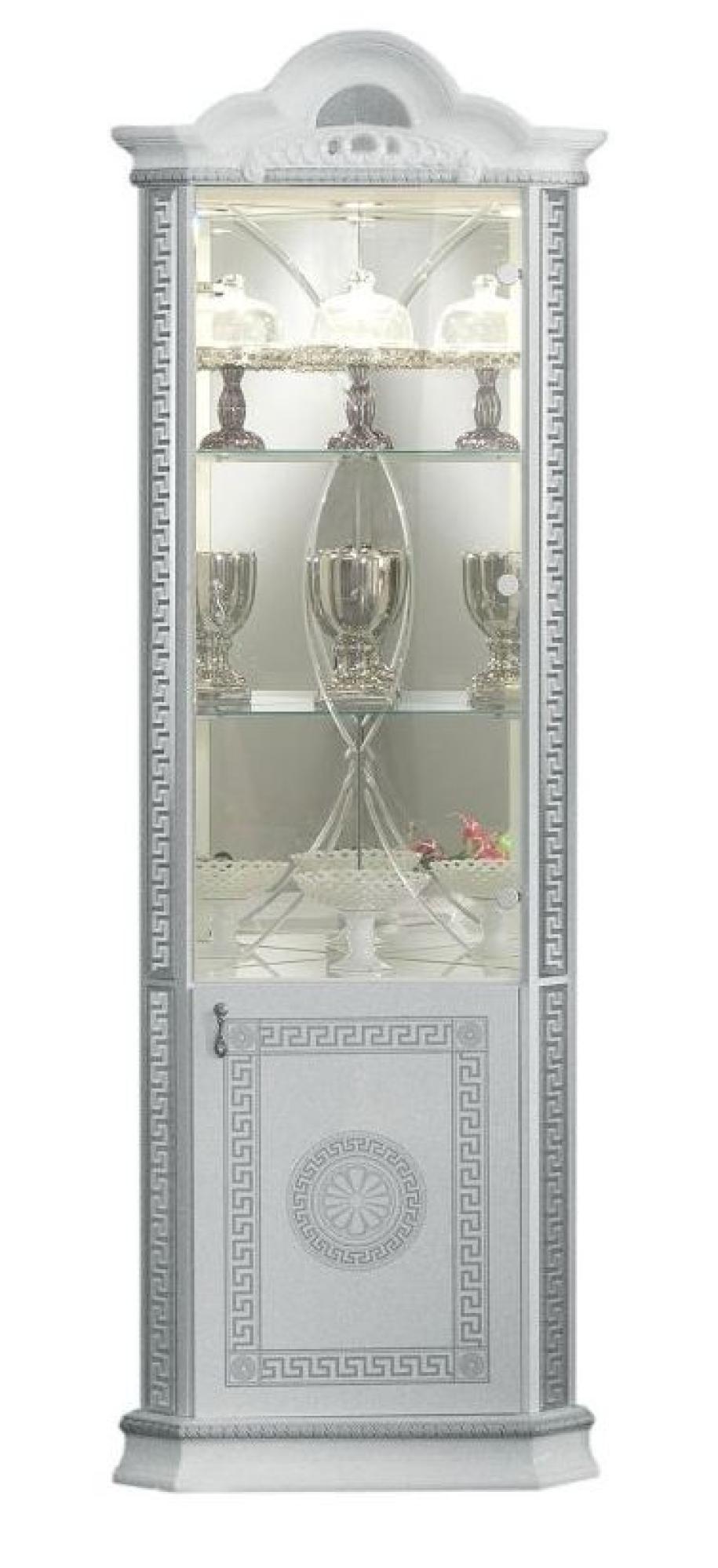 New Venus Corner Display Cabinet - 2 Door - White Italian