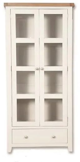 Perth Display Cabinet - 2 Door - Glazed - White and Wood