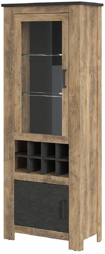 Rapallo Display Cabinet - 2 Door - Wine Rack - Oak