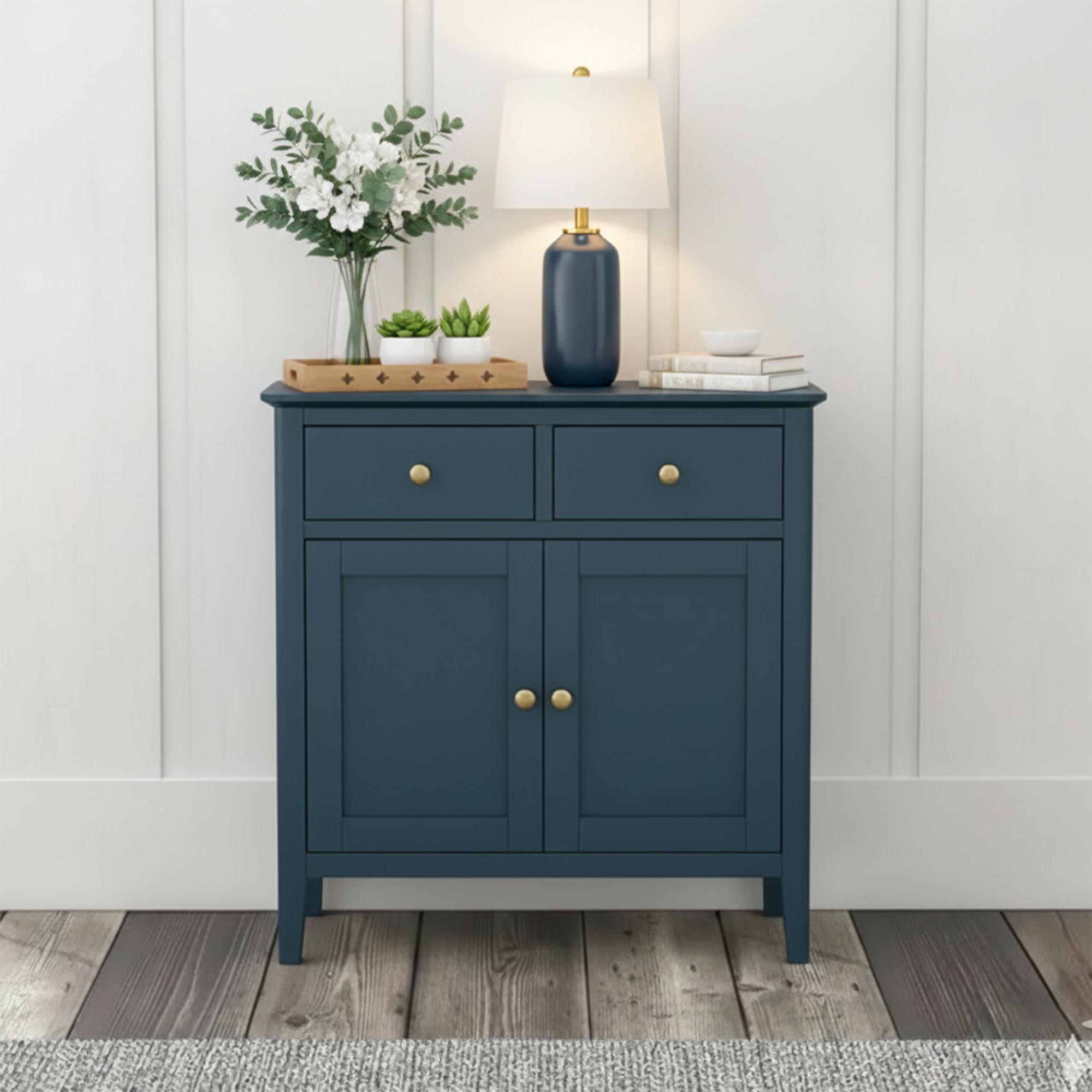 Harrogate Compact Sideboard - 75cm - 2 Door - Blue