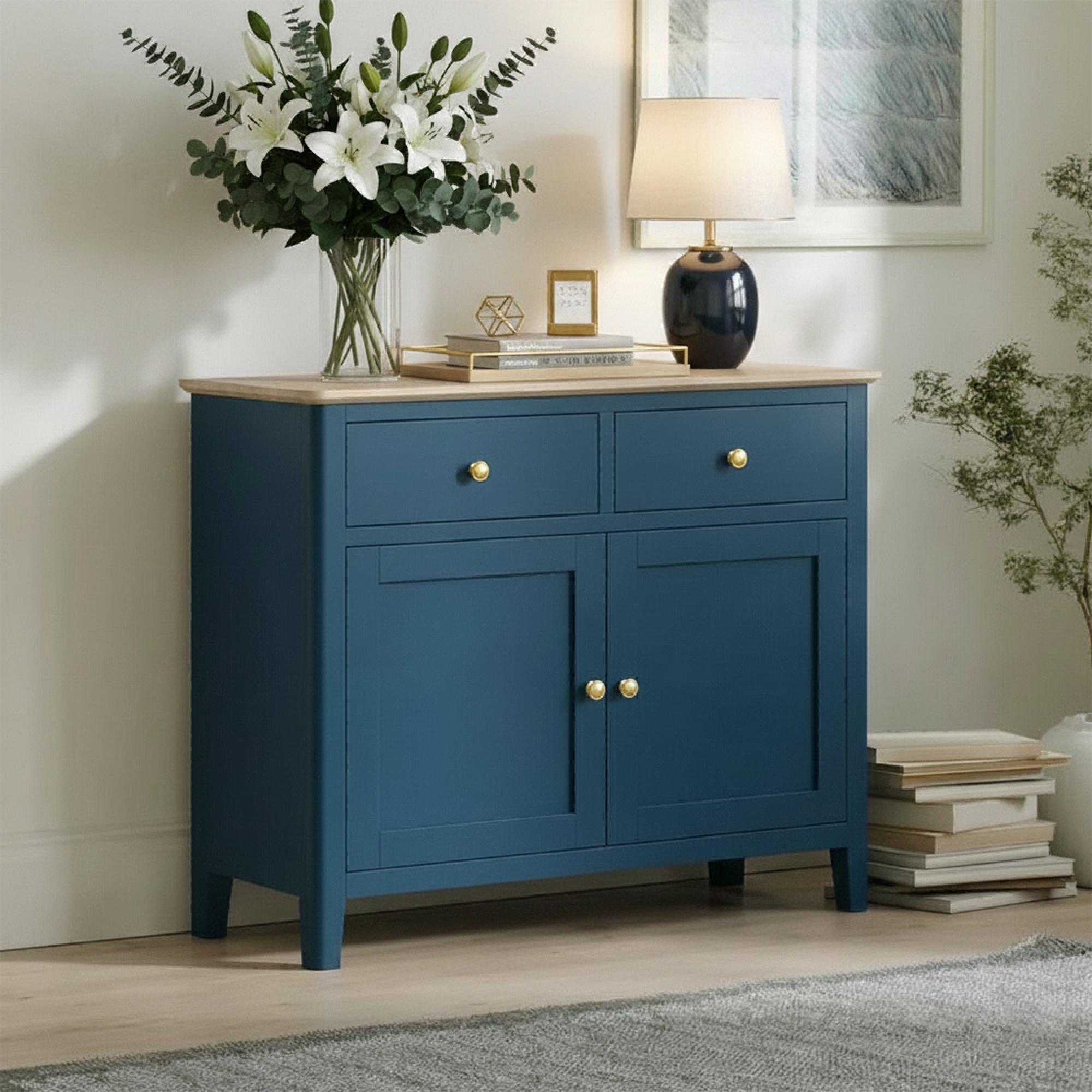 Marlow Small Sideboard - 95cm - 2 Door - Blue