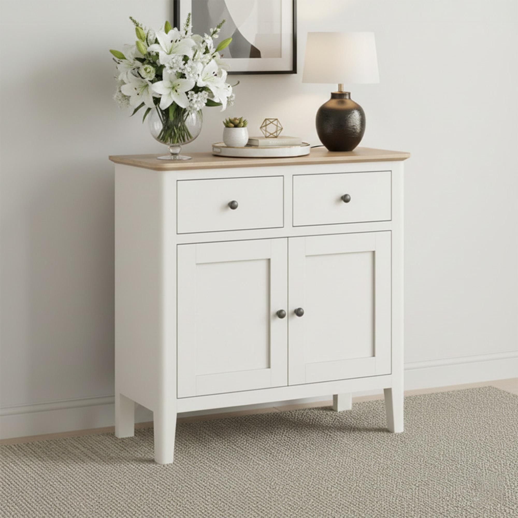Marlow Small Sideboard - 75cm - 2 Door - White