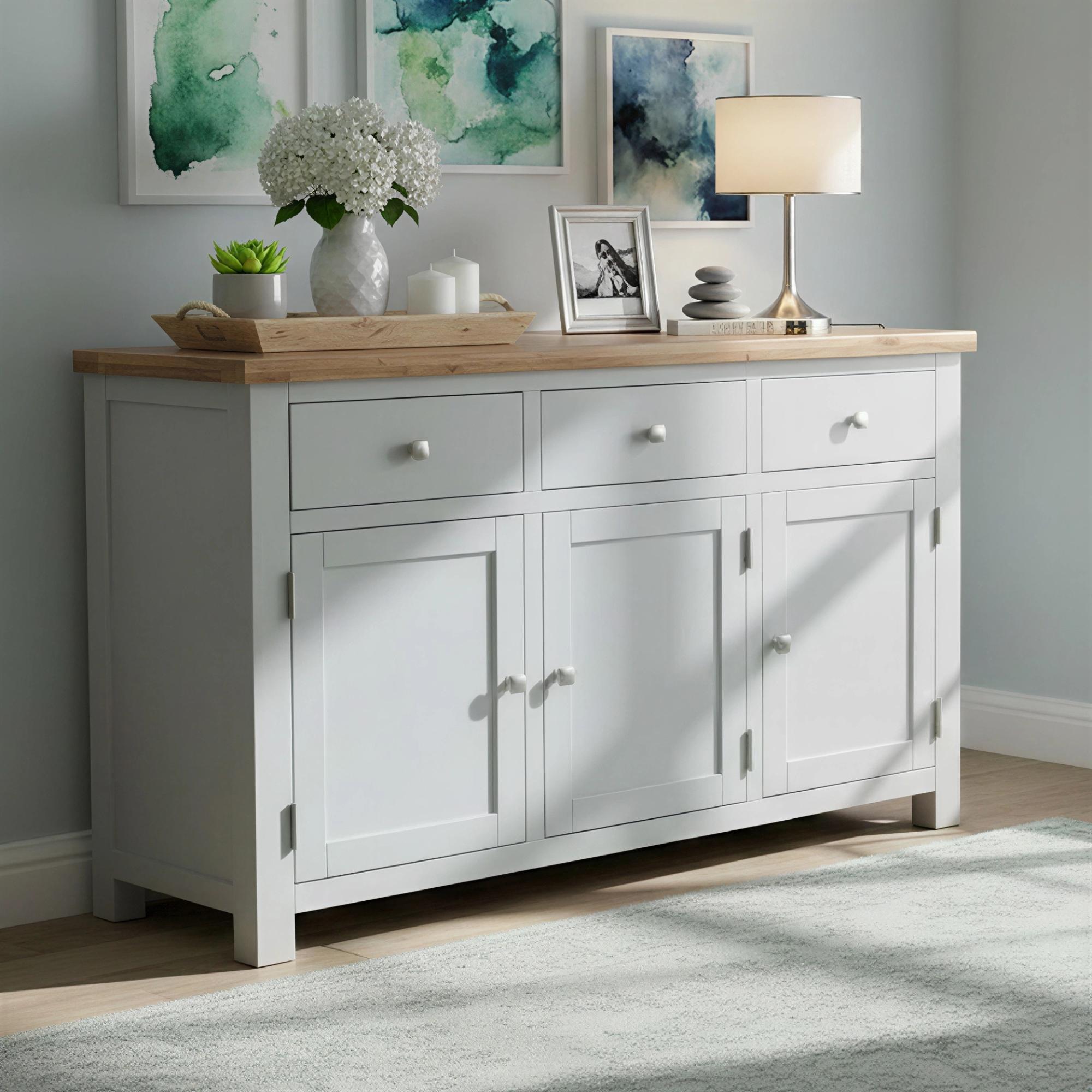 Lundy Medium Sideboard - 3 Door - Grey Painted