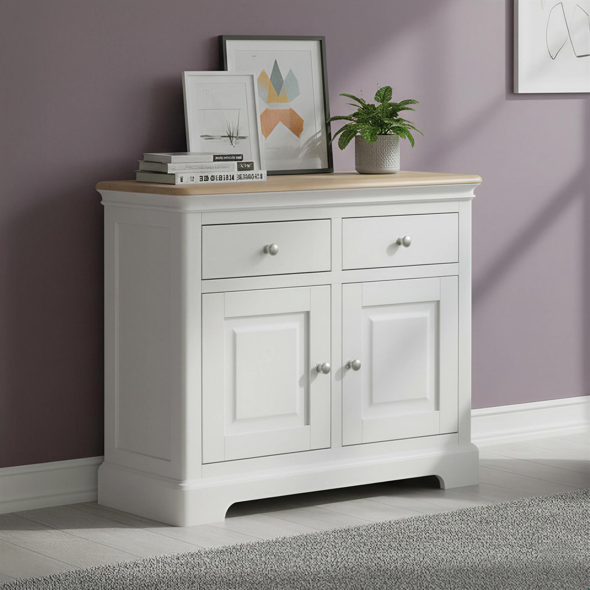 Cromwell Small Sideboard - 90cm - 2 Door - Grey Painted