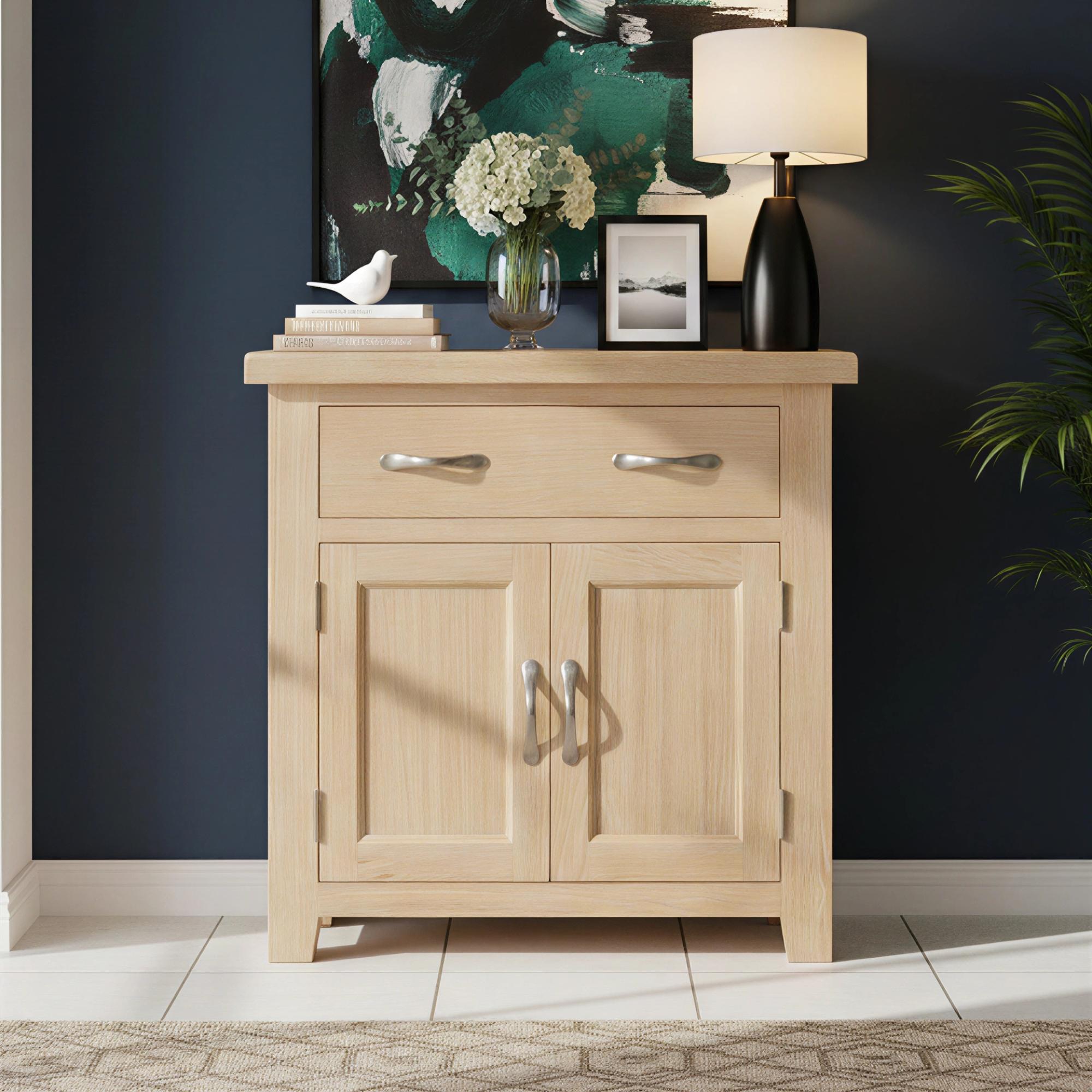 Wilmont Compact Sideboard - 2 Door - 80cm - Oak