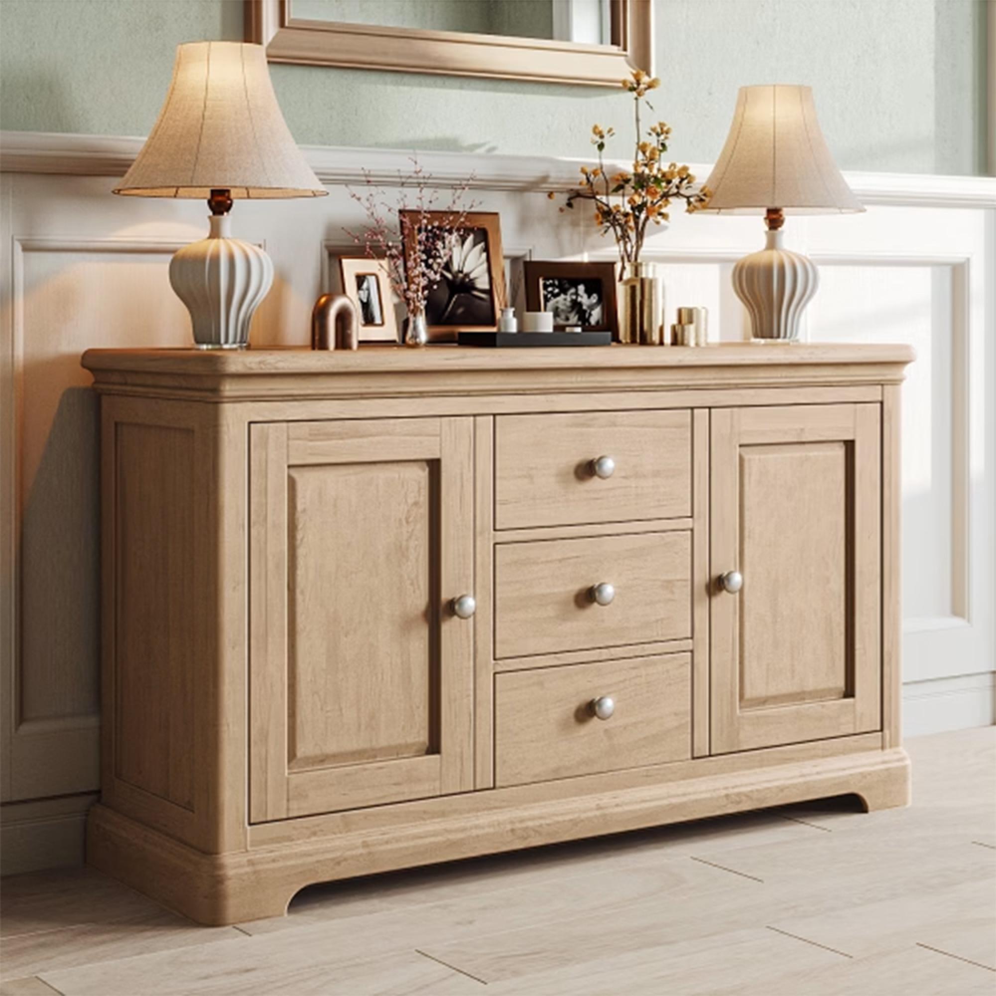 Cromwell Medium Sideboard - 135cm - 2 Door - Oak