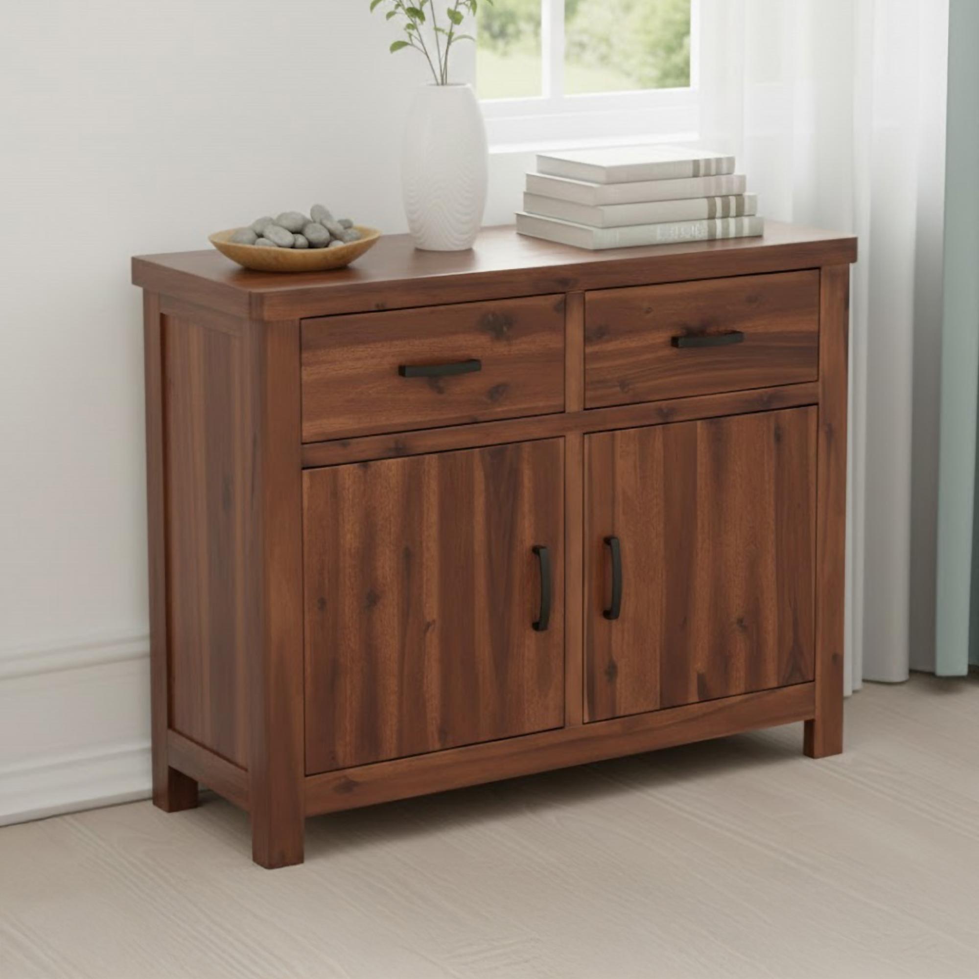 Andorra Small Sideboard - 105cm - 2 Door - Dark Acacia