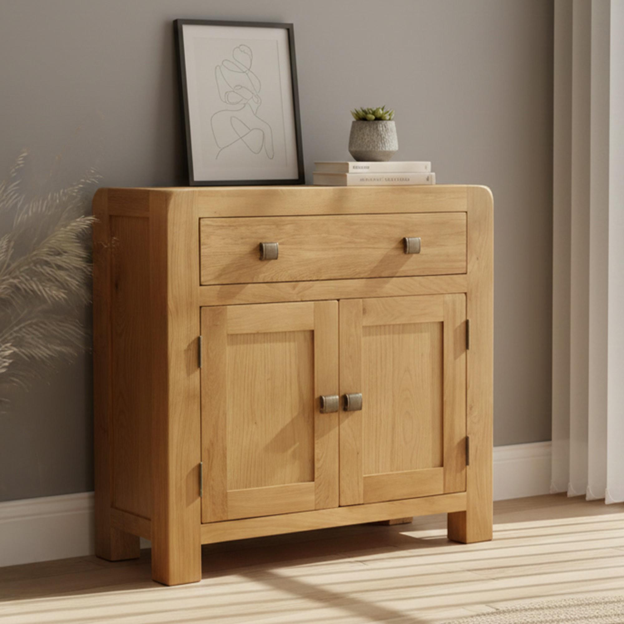 Curve Sideboard - Small 2 Door - 80cm - Oak
