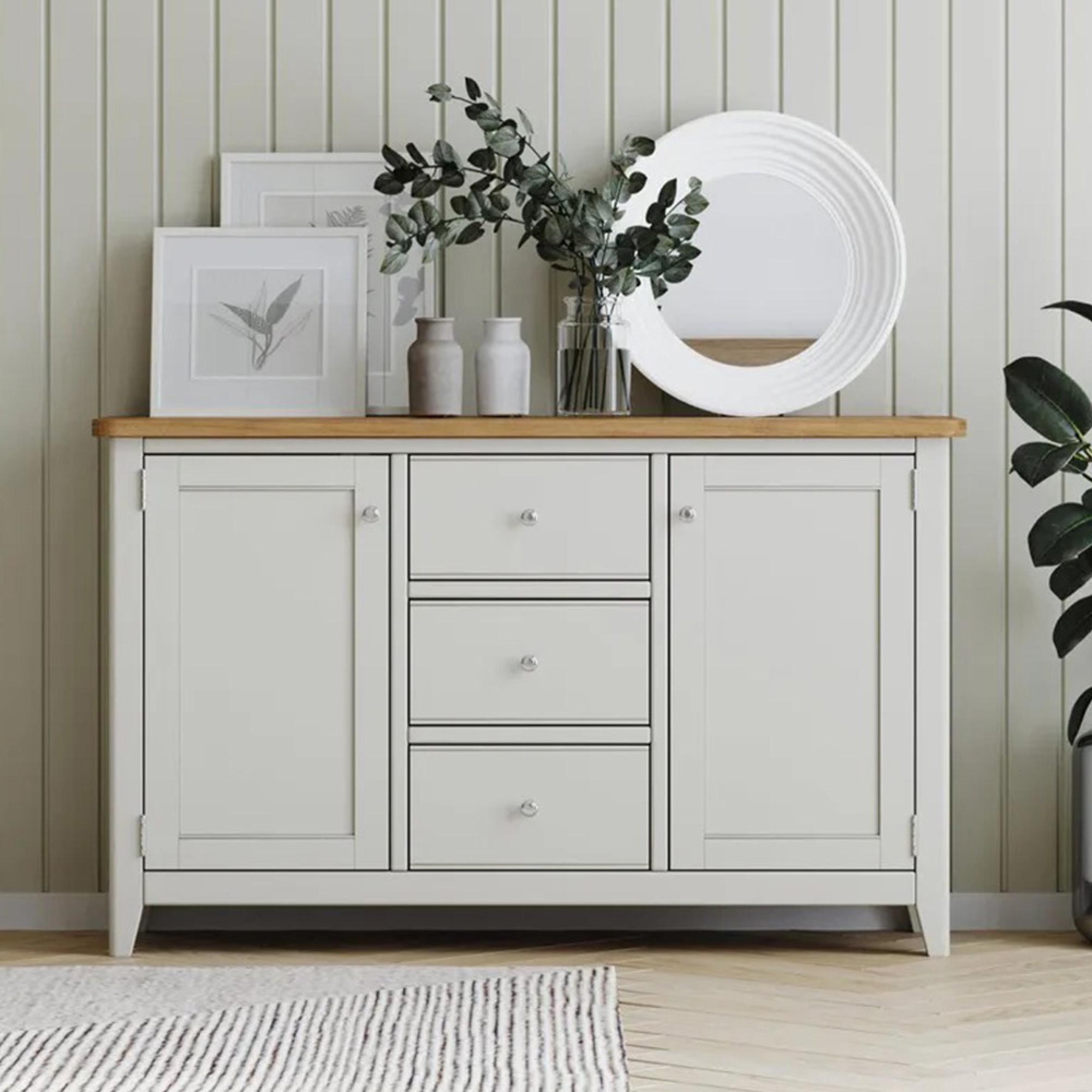 Arden Grey Painted 130cm Medium 2 Door Sideboard
