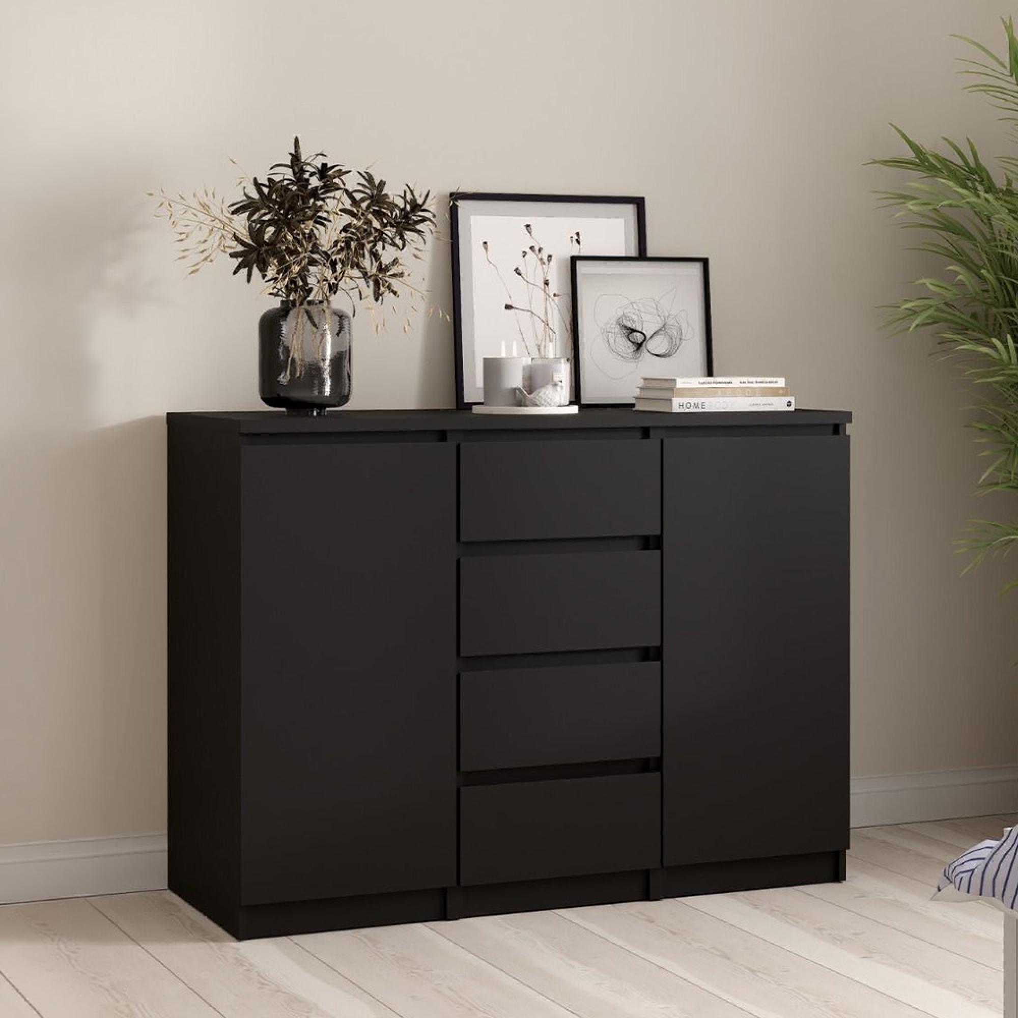 Naia Sideboard - 2 Door - 4 Drawer - Medium - Black
