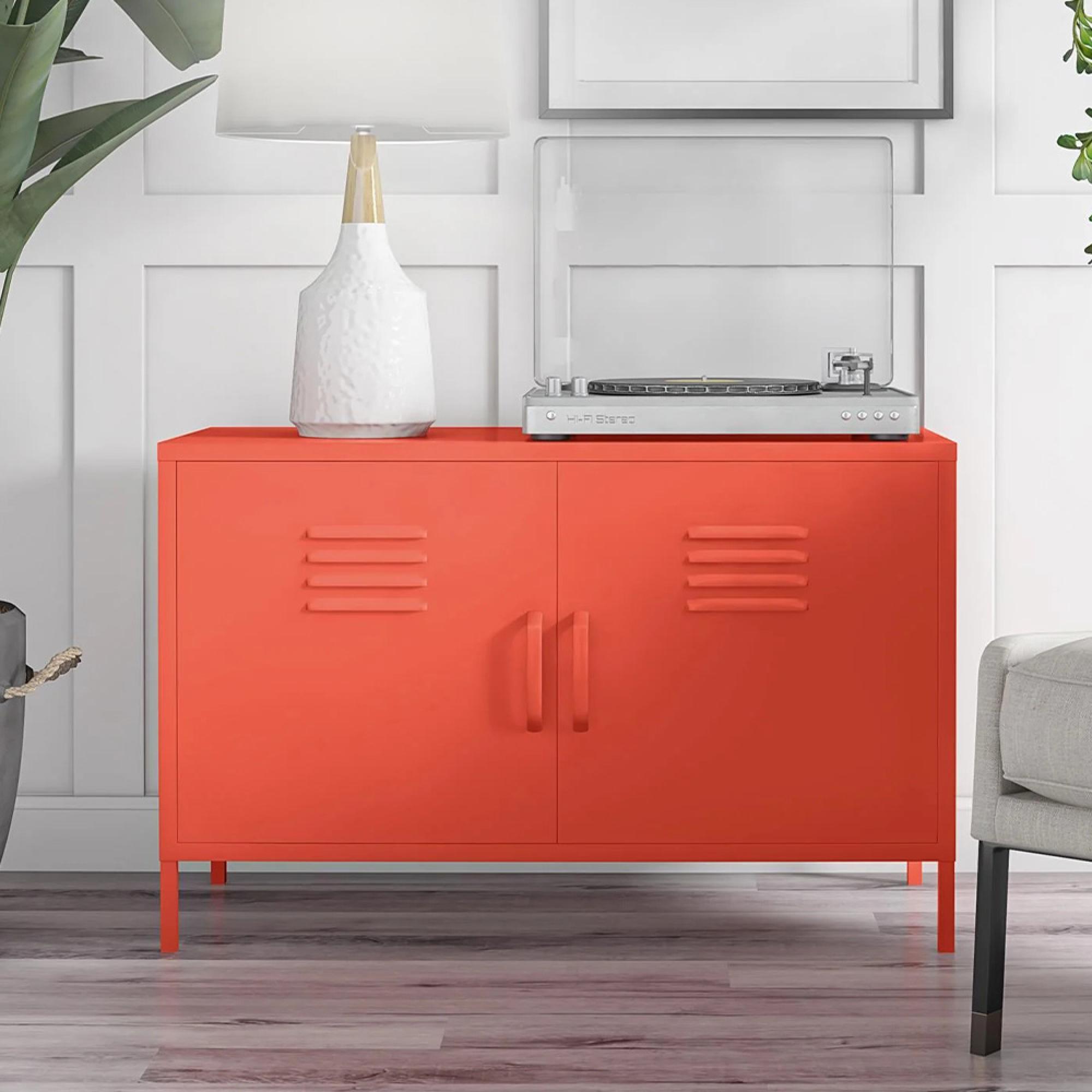 Novogratz Cache Accent Sideboard - Orange Locker - 2 Doors - 4012813COMNUK
