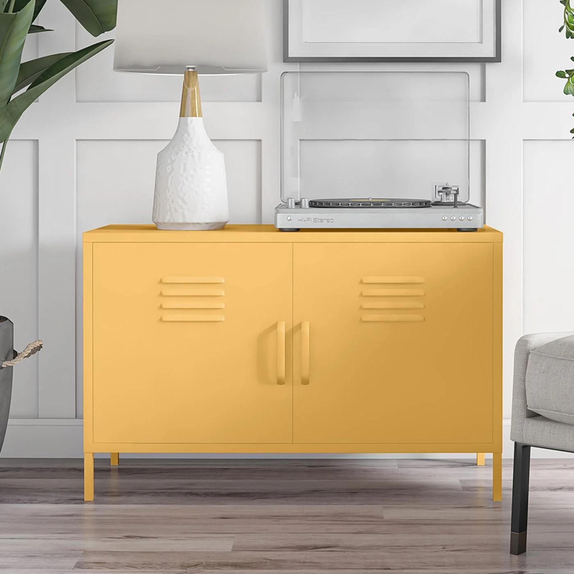 Novogratz Cache Accent Sideboard - Yellow Locker - 2 Doors - 4012814COMNUK