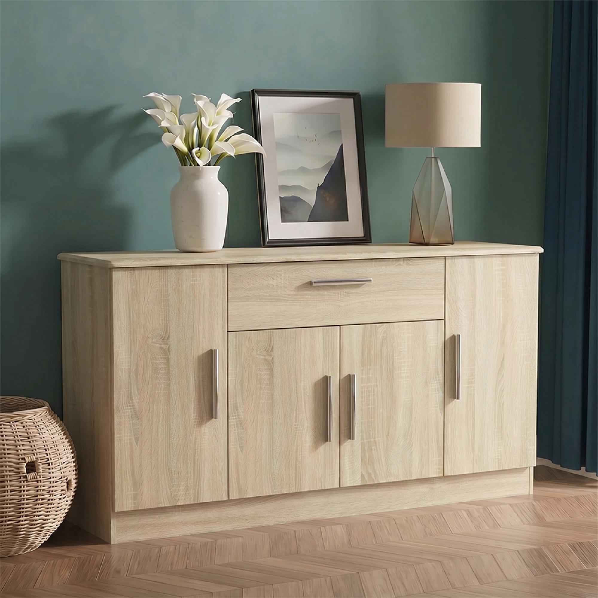 Knightsbridge Sideboard - Wide - 4 Doors - Oak