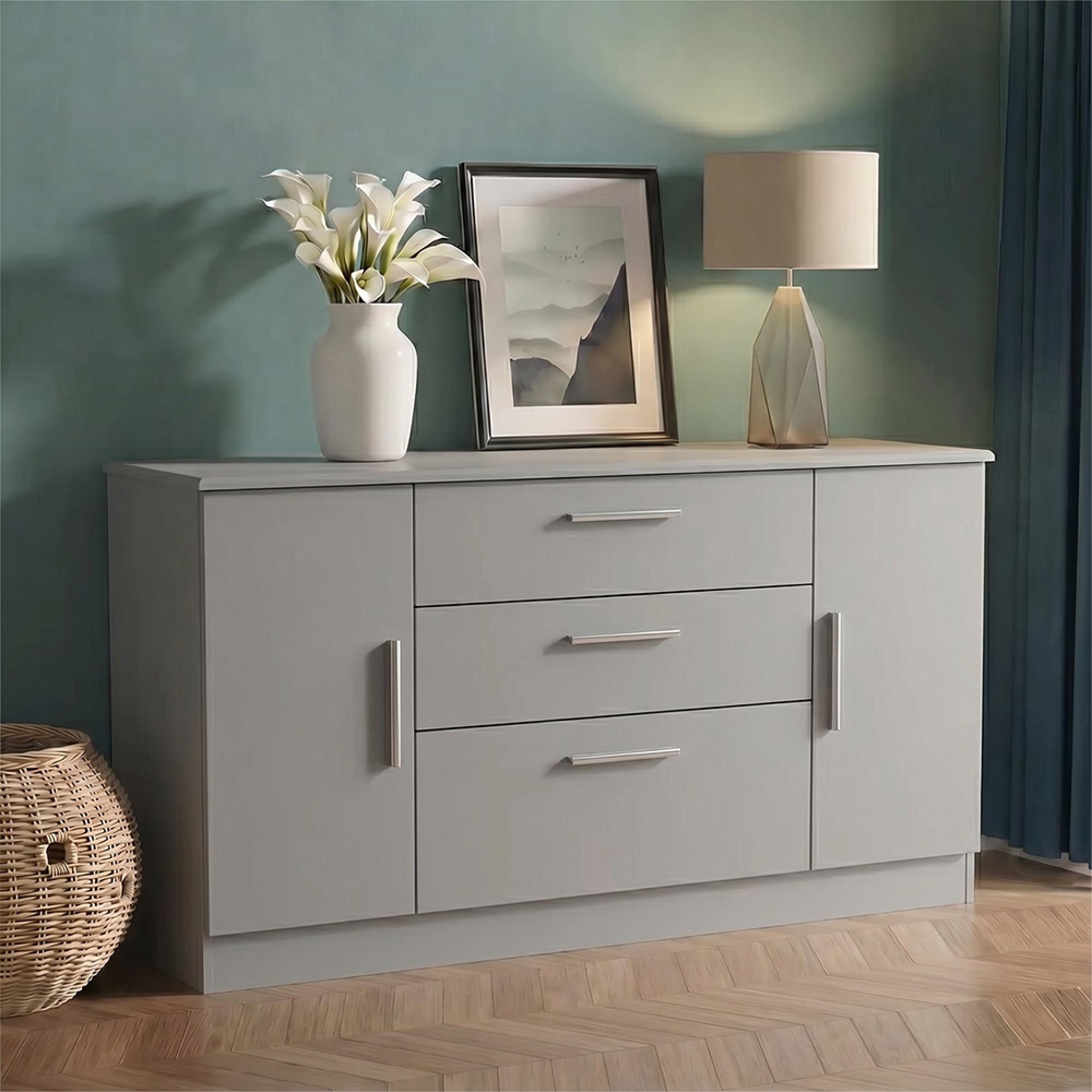 Knightsbridge Sideboard - Wide - 2 Doors - Grey