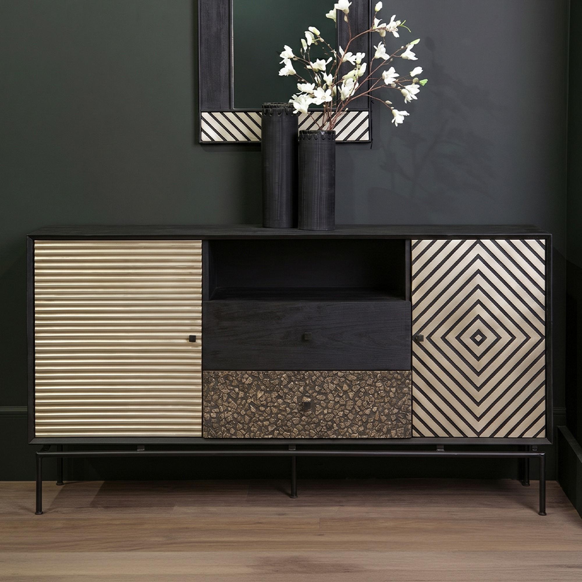 Boho Sideboard - 160cm - Large - Black Mango Wood