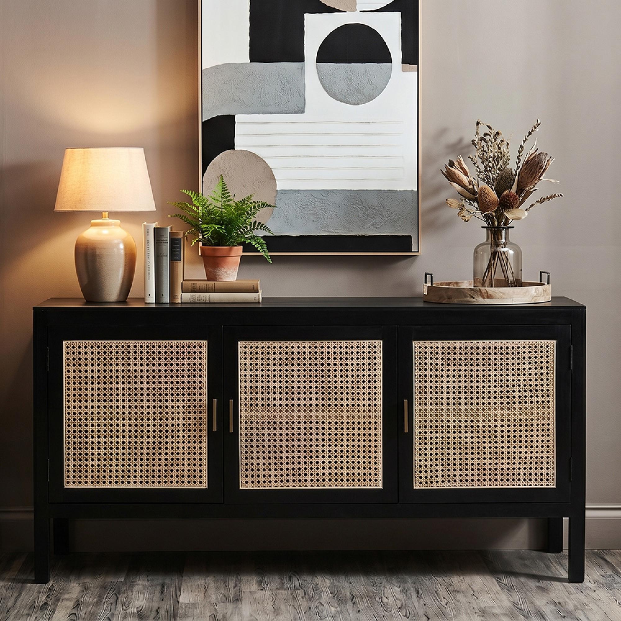 Corso Sideboard - 3 Door - Medium - Black Birchwood - 150cm