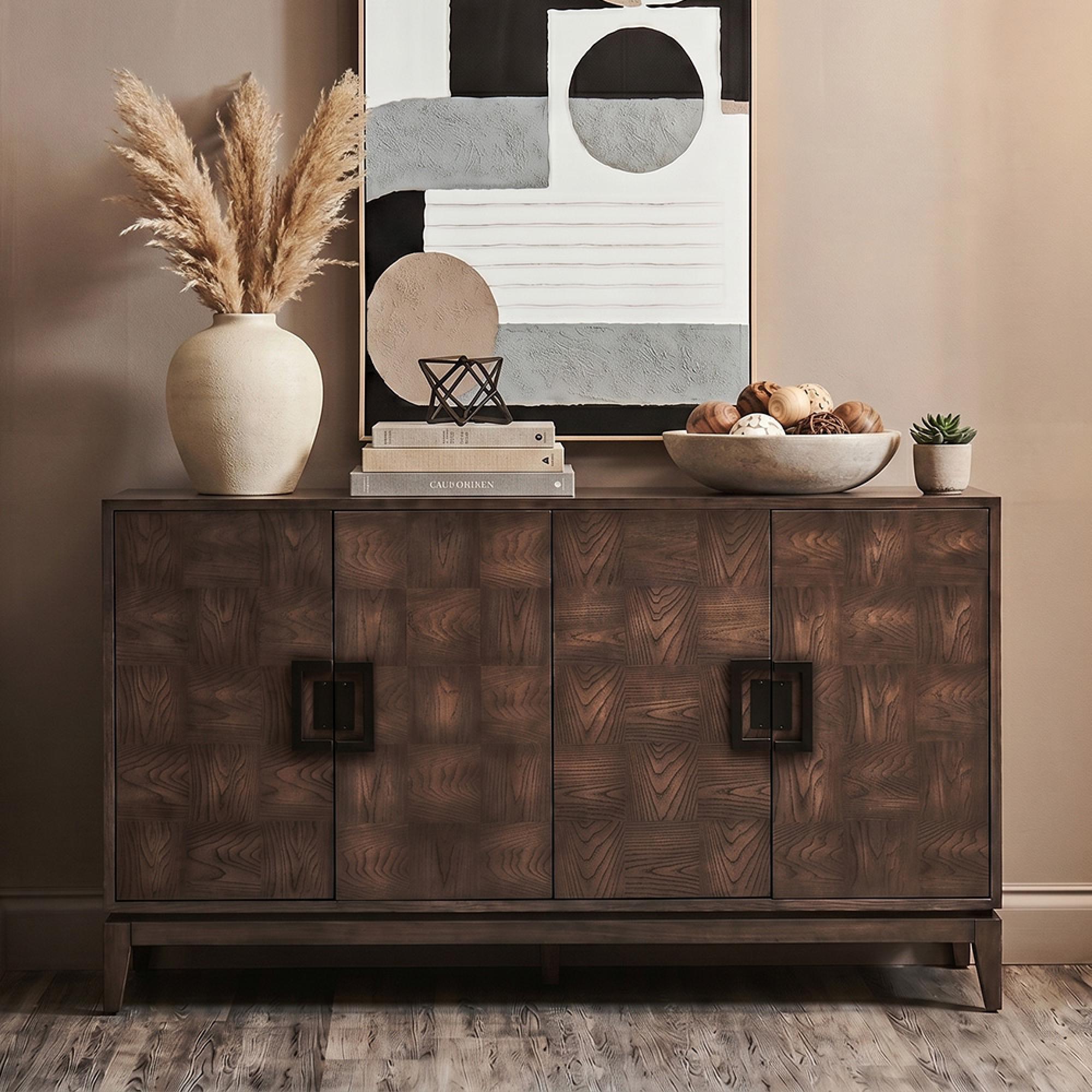 Dimaro Sideboard - 4 Door - Medium - Elm Wood - 150cm