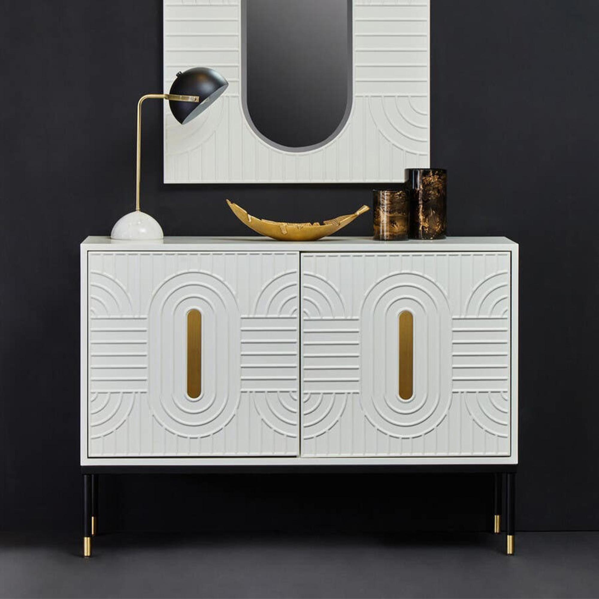 Danta Sideboard - 2 Door - Small - Off White Wood - 120cm