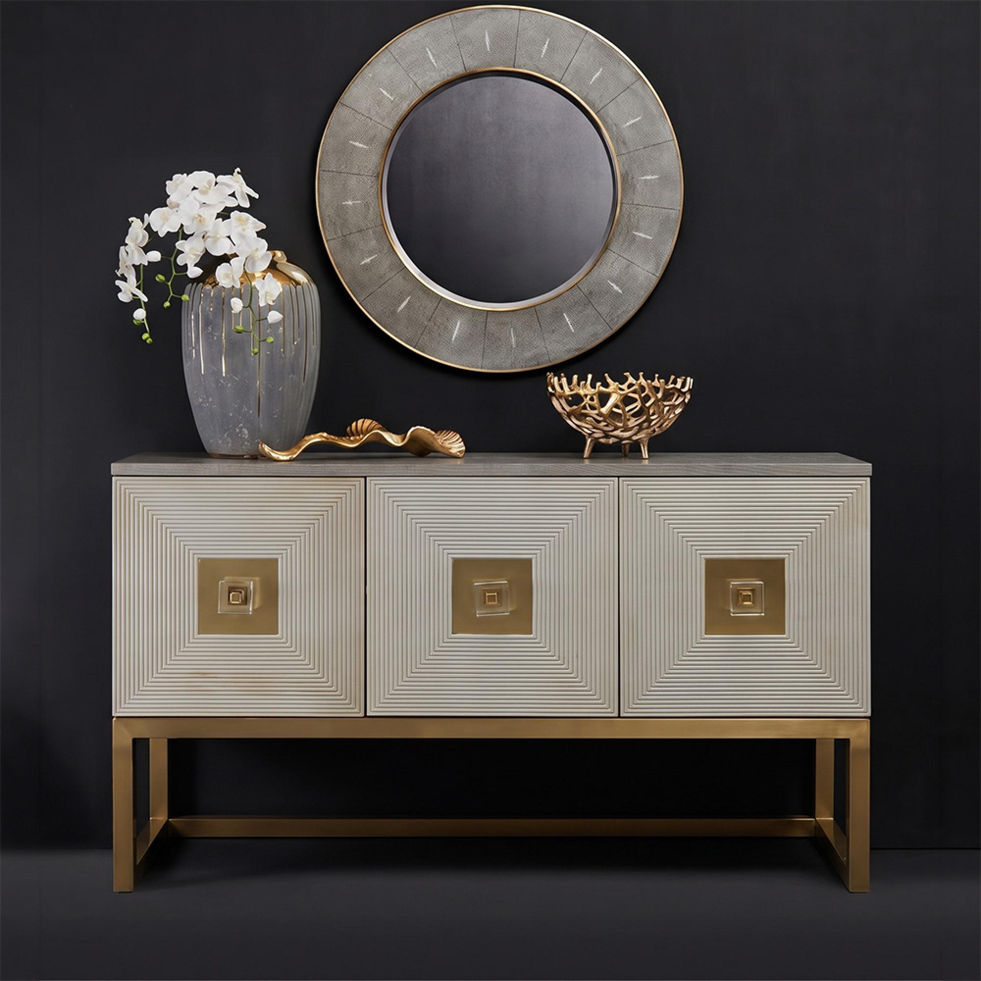 Duvali Sideboard - 3 Door - Medium - Silver and Gold - 150cm