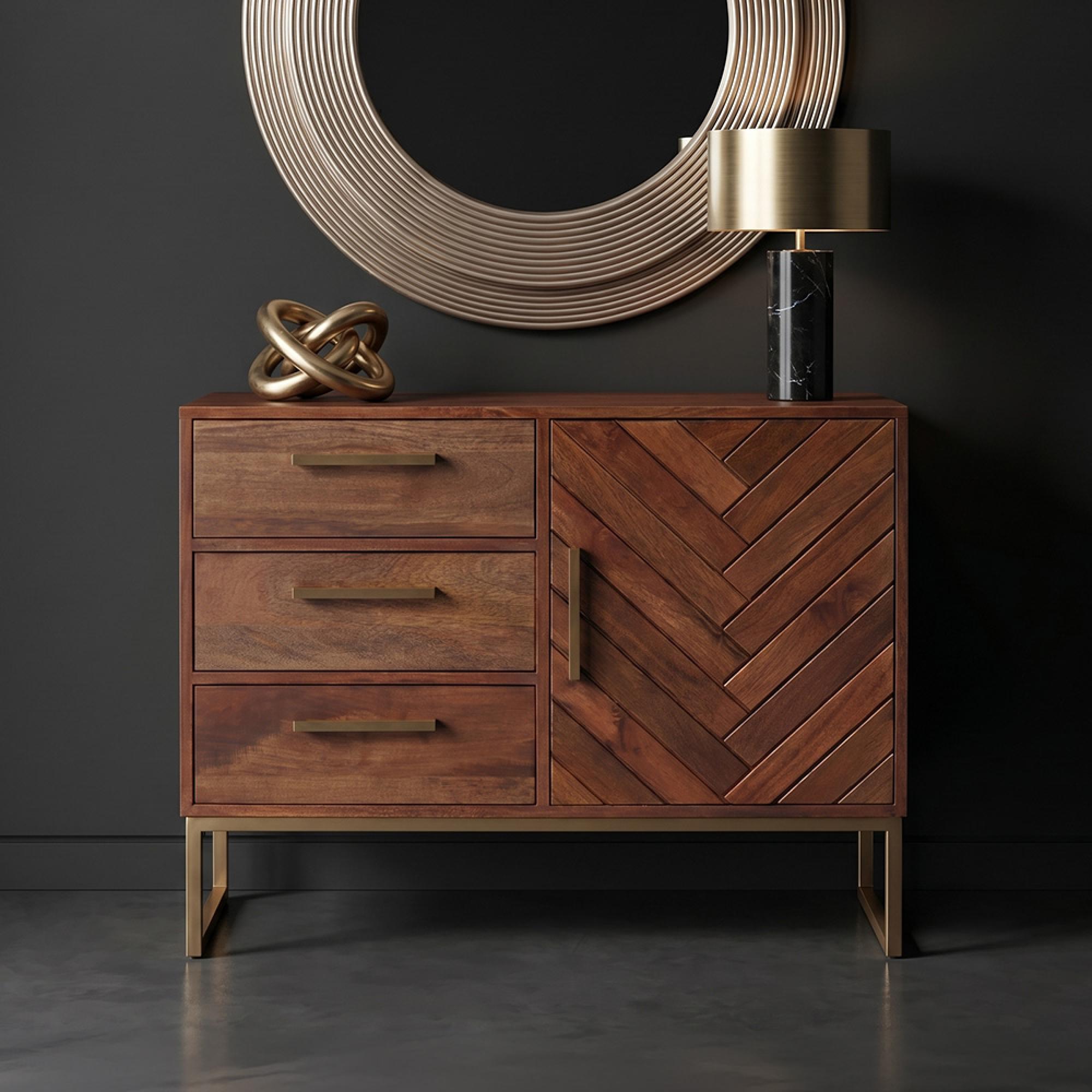 Gaya Sideboard - 1 Door - Small - Mango Wood - 90cm