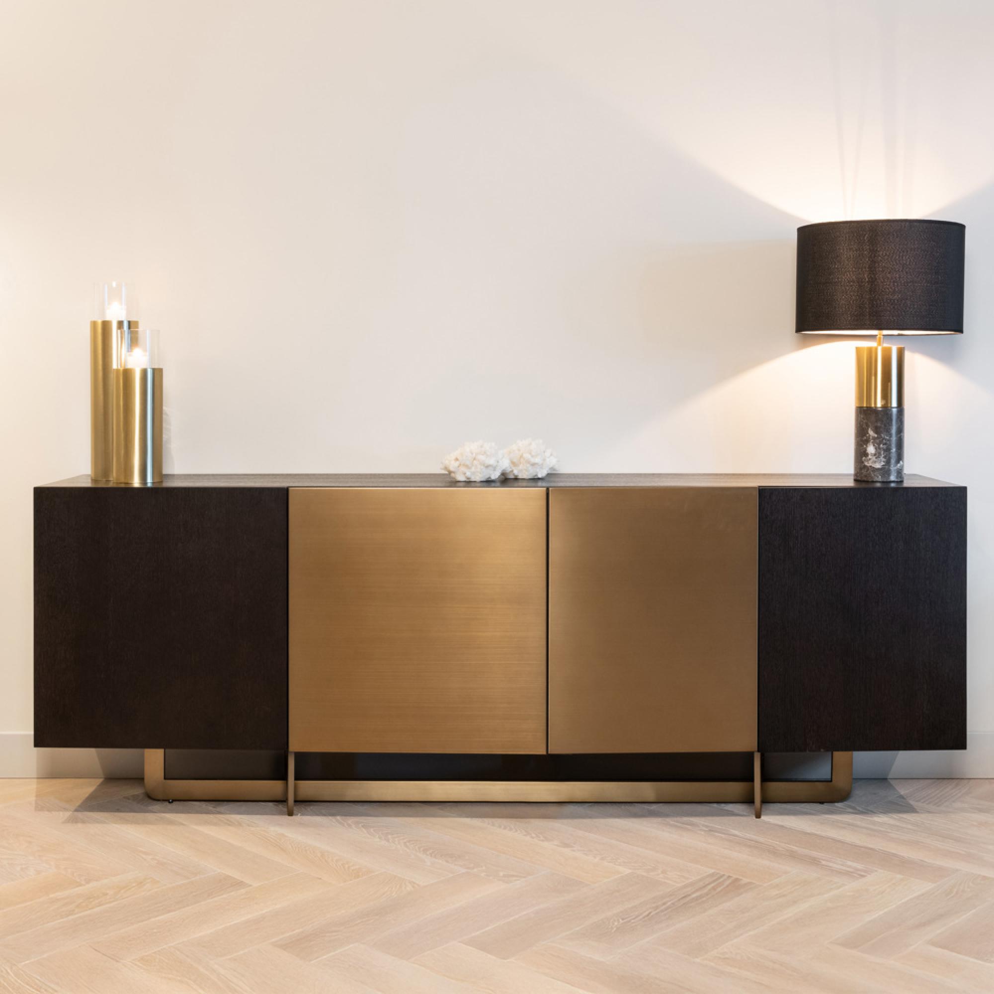 Alexander Jones Sideboard - 4 Door - Extra Large - Charcoal and Brass