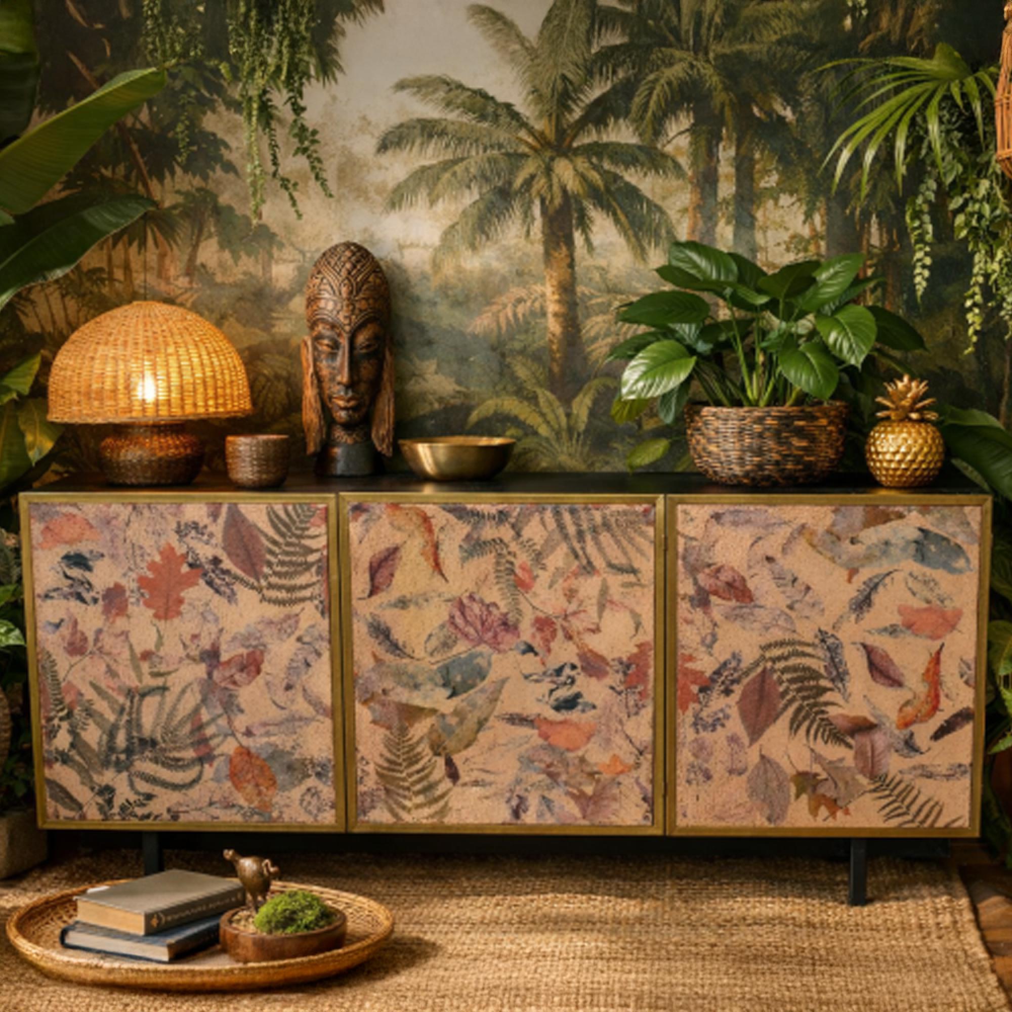 Sideboard - 3 Door - Medium - Topical Leave - Metal